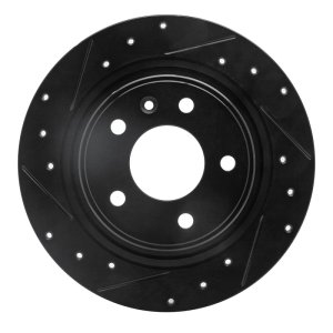 Buick Verano Brake Rotor (1) - Rear Left - R1 Concepts - Drilled & Slotted - Black - `11-`19